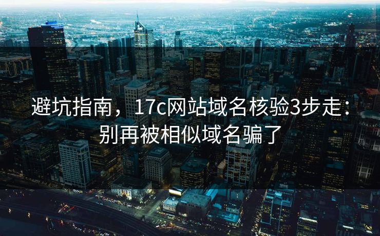 避坑指南，17c网站域名核验3步走：别再被相似域名骗了