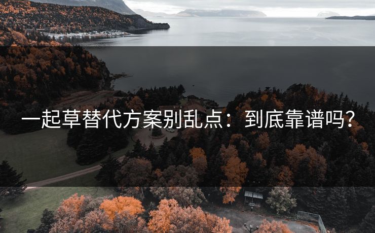 一起草替代方案别乱点：到底靠谱吗？