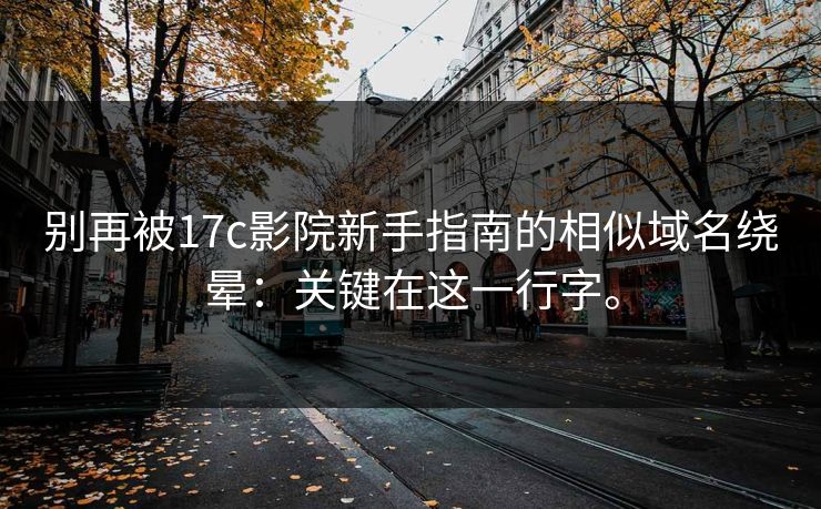 别再被17c影院新手指南的相似域名绕晕：关键在这一行字。