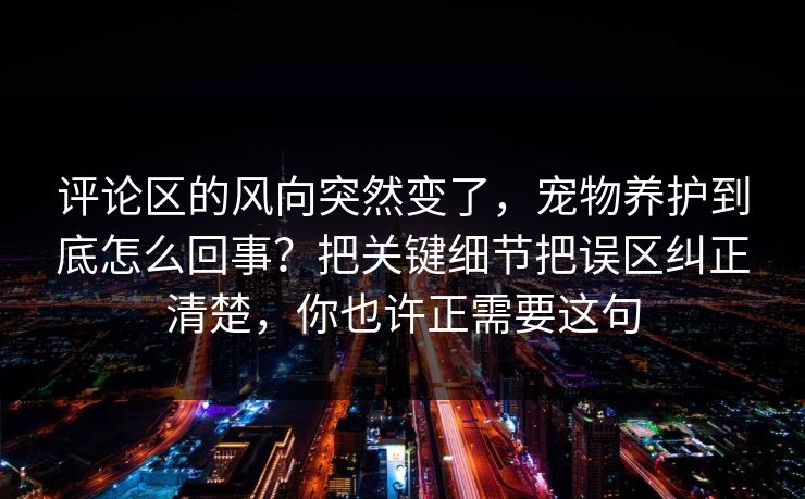评论区的风向突然变了,宠物养护到底怎么回事?把关键细节把误区纠正清楚,你也许正需要这句 评论区的风向突然变了,宠物养护到底怎么回事?把关键细节把误区纠正清楚,你也许正需要这句