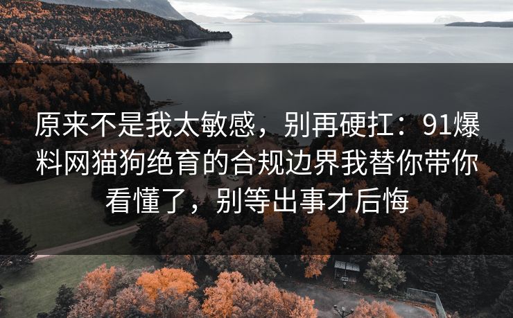 原来不是我太敏感,别再硬扛:91爆料网猫狗绝育的合规边界我替你带你看懂了,别等出事才后悔 原来不是我太敏感,别再硬扛:91爆料网猫狗绝育的合规边界我替你带你看懂了,别等出事才后悔